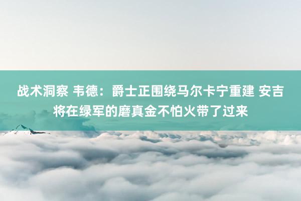 战术洞察 韦德：爵士正围绕马尔卡宁重建 安吉将在绿军的磨真金不怕火带了过来