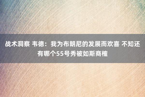 战术洞察 韦德：我为布朗尼的发展而欢喜 不知还有哪个55号秀被如斯商榷