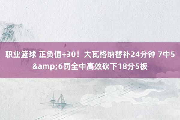 职业篮球 正负值+30！大瓦格纳替补24分钟 7中5&6罚全中高效砍下18分5板