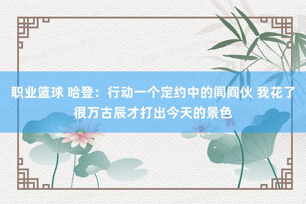 职业篮球 哈登：行动一个定约中的闾阎伙 我花了很万古辰才打出今天的景色