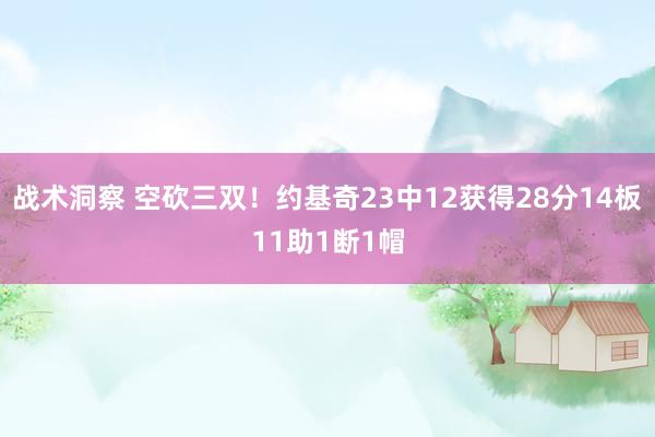 战术洞察 空砍三双！约基奇23中12获得28分14板11助1断1帽