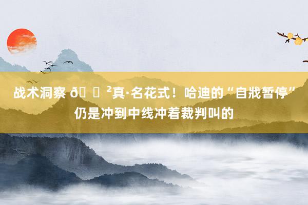 战术洞察 😲真·名花式！哈迪的“自戕暂停”仍是冲到中线冲着裁判叫的