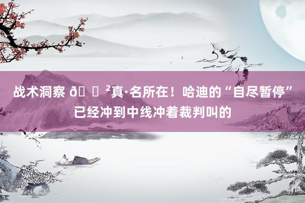 战术洞察 😲真·名所在！哈迪的“自尽暂停”已经冲到中线冲着裁判叫的