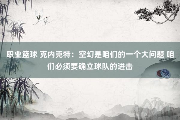 职业篮球 克内克特：空幻是咱们的一个大问题 咱们必须要确立球队的进击