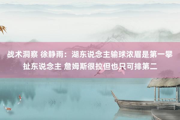 战术洞察 徐静雨：湖东说念主输球浓眉是第一攀扯东说念主 詹姆斯很拉但也只可排第二