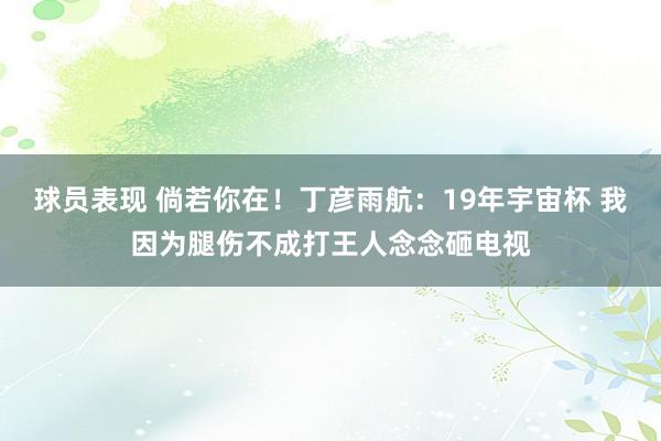 球员表现 倘若你在！丁彦雨航：19年宇宙杯 我因为腿伤不成打王人念念砸电视