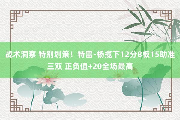 战术洞察 特别划策！特雷-杨揽下12分8板15助准三双 正负值+20全场最高