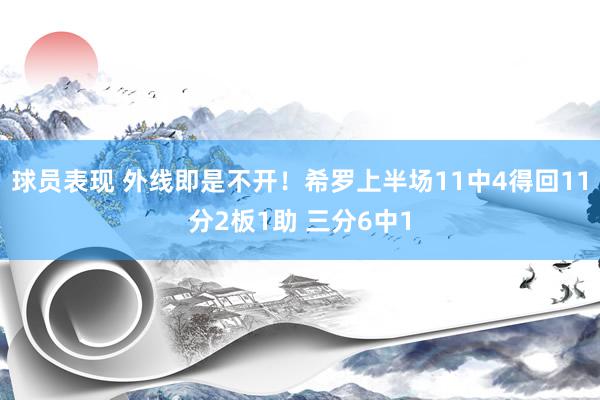 球员表现 外线即是不开！希罗上半场11中4得回11分2板1助 三分6中1