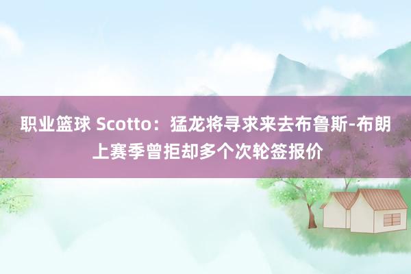 职业篮球 Scotto：猛龙将寻求来去布鲁斯-布朗 上赛季曾拒却多个次轮签报价