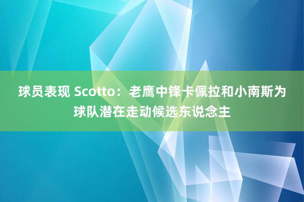 球员表现 Scotto：老鹰中锋卡佩拉和小南斯为球队潜在走动候选东说念主